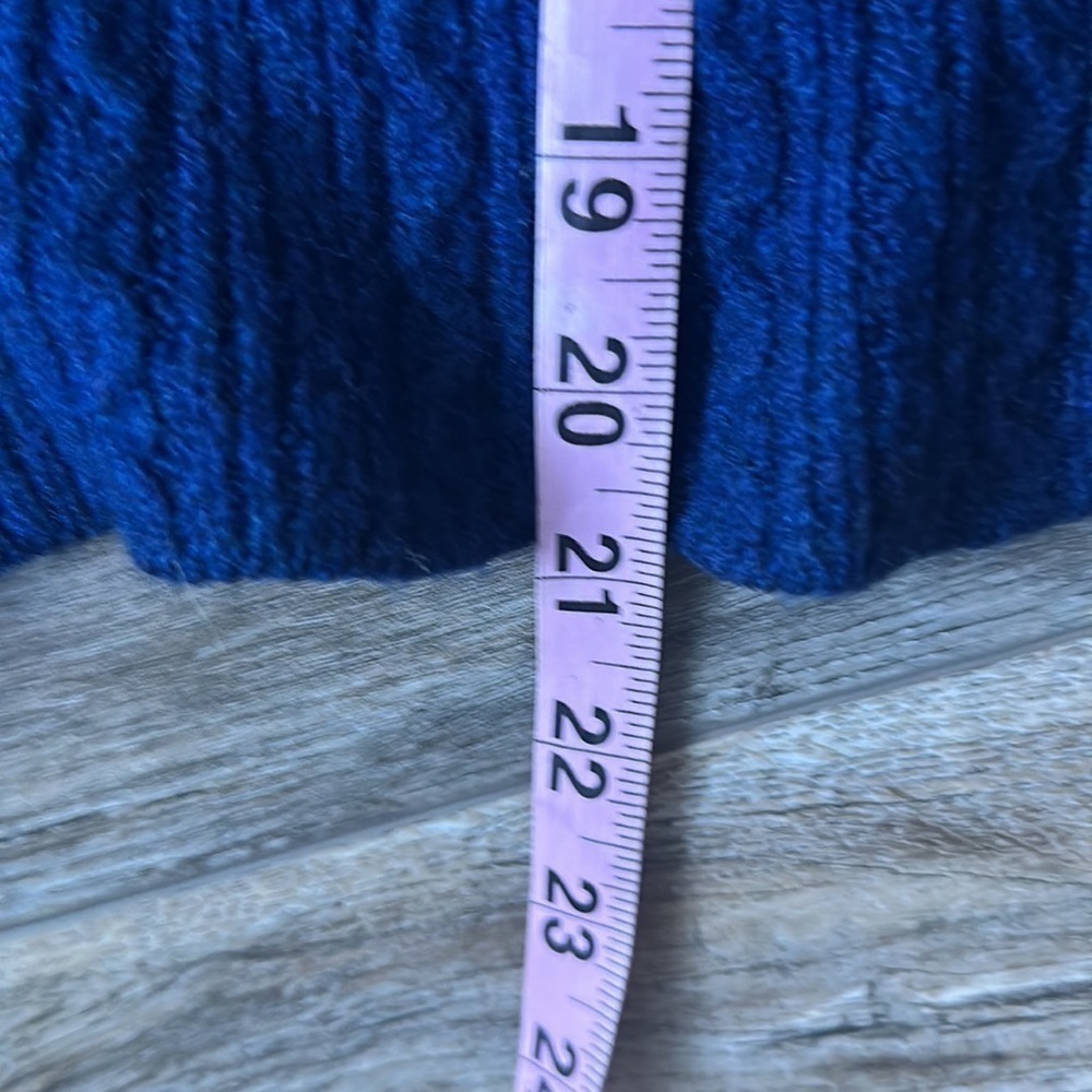 Classiques Entier sweater blue removable collar 100% fine Merino wool size Med - Picture 12 of 12